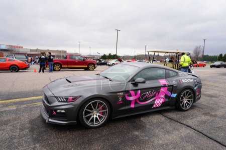 Photo for Baraboo, Wisconsin USA - April 30th, 2022: 2020 Roush Ford Mustang GT500 sits at Cruise for Cancer car show. - Royalty Free Image