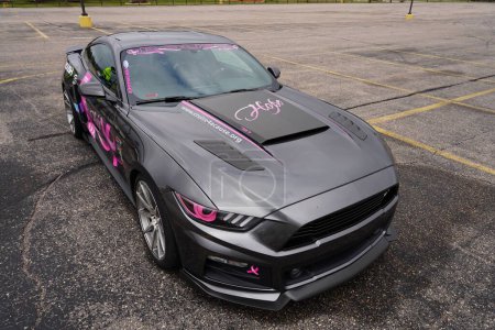 Photo for Baraboo, Wisconsin USA - April 30th, 2022: 2020 Roush Ford Mustang GT500 sits at Cruise for Cancer car show. - Royalty Free Image