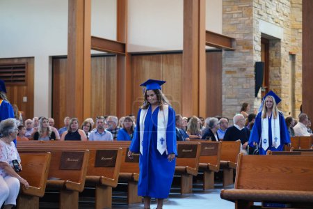 Photo for Fond du Lac, Wisconsin USA - June 19th, 2020: St Mary Catholic School graduation celebration in The Basilica School of St Mary. - Royalty Free Image