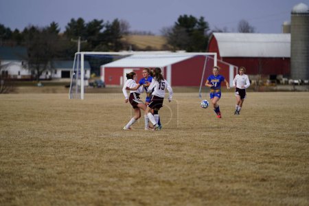 Foto de 28 marzo 2019 - Campbellsport High School (WI) Chicas Varsity Soccer - Imagen libre de derechos