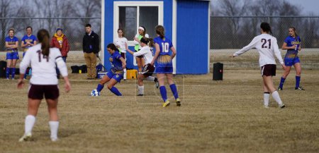Foto de 28 marzo 2019 - Campbellsport High School (WI) Chicas Varsity Soccer - Imagen libre de derechos