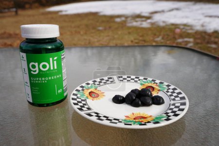 Photo for New Lisbon, Wisconsin USA - March 26th, 2023: 60 count of Goli Nutrition Supergreens Gummies. - Royalty Free Image