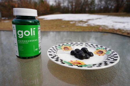 Photo for New Lisbon, Wisconsin USA - March 26th, 2023: 60 count of Goli Nutrition Supergreens Gummies. - Royalty Free Image