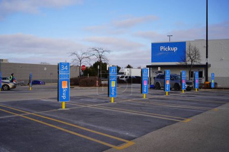 Photo for Fond du Lac, Wisconsin USA - January 14th, 2023: Walmart convenient pickup parking lot. - Royalty Free Image