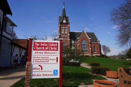 Photo for New Glarus, Wisconsin USA - April 14th, 2023: The Swiss United Church of Christ provides Christian services to the community. - Royalty Free Image