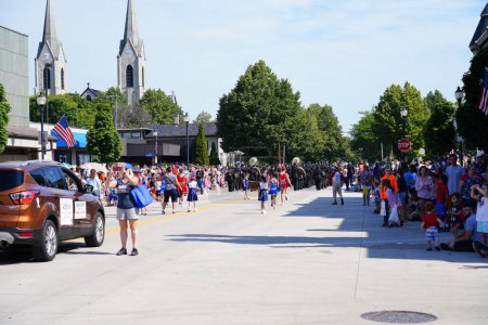 Photo for Sheboygan, Wisconsin - July 4th, 2022: Participants of Freedom Fest parade - Royalty Free Image