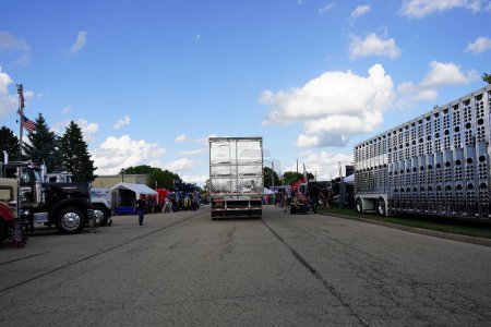 Photo for Waupun, Wisconsin USA - August 11th, 2023: Many different colorful semi trucks showed up at Waupun's annual Truck-n-Show. - Royalty Free Image