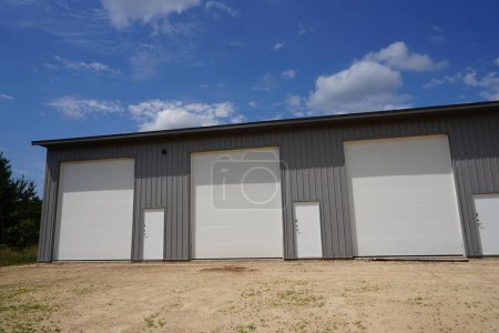 Photo for Large tall grey storage units on the roadside. - Royalty Free Image