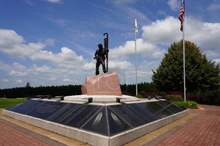 Photo for Neillsville, Wisconsin USA - July 28th, 2023: Fragments, The Wisconsin Vietnam Veterans Tribute stands at Highground veteran memorial Park. - Royalty Free Image