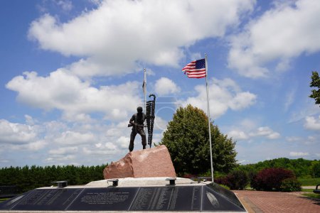 Photo for Neillsville, Wisconsin USA - July 28th, 2023: Fragments, The Wisconsin Vietnam Veterans Tribute stands at Highground veteran memorial Park. - Royalty Free Image