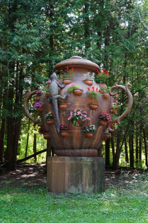 Photo for Spring Green, Wisconsin USA - August 1st, 2021: Garden statues sit on the property of the House on the Rock Alex Jordan estate. - Royalty Free Image