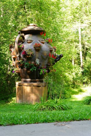 Photo for Spring Green, Wisconsin USA - August 1st, 2021: Garden statues sit on the property of the House on the Rock Alex Jordan estate. - Royalty Free Image