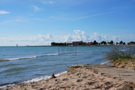 Foto de Playa costa al lago Michigan en Sheboygan, Wisconsin - Imagen libre de derechos