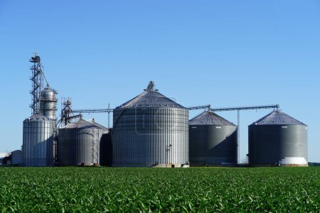 Téléchargez les photos : New Lisbon, Wisconsin États-Unis - 20 avril 2023 : Les silos à grains et les silos à grains sont installés sur des terres agricoles. - en image libre de droit
