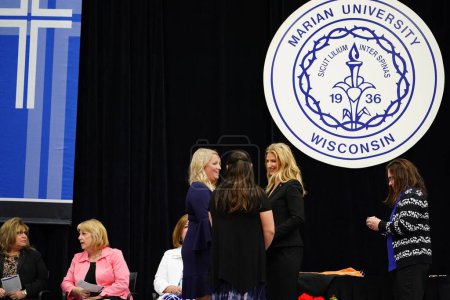 Photo for Wisconsin USA - graduation celebration in Marian University of Wisconsin is a private Catholic University offering an education meant to inspire and turn passion into action - Royalty Free Image