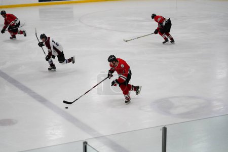 Foto de FOND DU LAC, WISCONSIN, CANADÁ: Fond du Lac Bears vs. Eagle River juego de hockey - Imagen libre de derechos