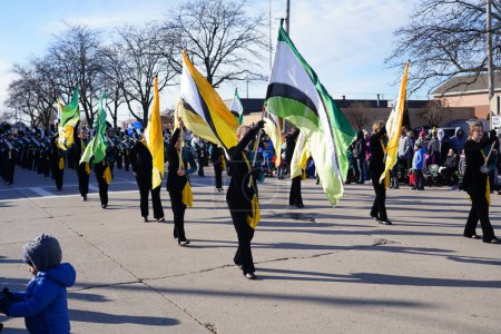 Foto de Green Bay, Wisconsin / Estados Unidos - 23 de noviembre de 2019: Green Bay, Wisconsin Community celebró su 36º Desfile Anual de Fiestas de Prevea Green Bay organizado por Downtown Green Bay. - Imagen libre de derechos