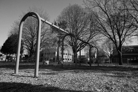 Photo for Old vintage swing set at Green Bay, Wisconsin Park - Royalty Free Image