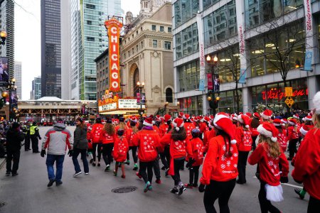 Photo for Chicago, Illinois / USA - November 28th 2019: Chicago Human Rhythm Project Tappy Holidays, performed and danced in 2019 Uncle Dan's Chicago Thanksgiving Parade. - Royalty Free Image