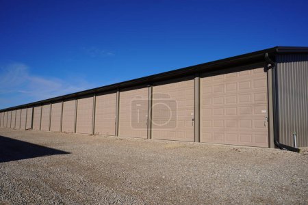 Photo for Tan Brown storage units holding the owner's property. - Royalty Free Image