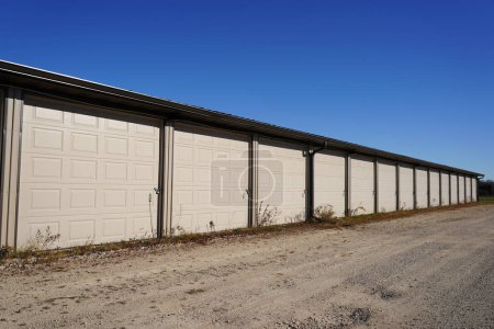 Photo for Tan Brown storage units holding the owner's property. - Royalty Free Image