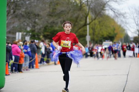 Photo for Fond du Lac, Wisconsin / USA - May 11th, 2019: Many community members came out for Girls on the Run to help support the local Women's Organization. - Royalty Free Image