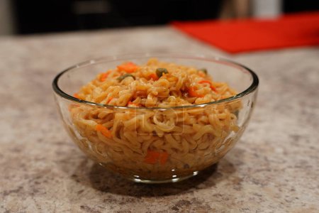 Photo for Glass bowl of Stir Fry Noodles. - Royalty Free Image