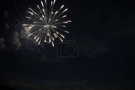 Photo for Fireworks lite up the dark sky over Fisk, Wisconsin the day before 4th of July independence day of America - Royalty Free Image