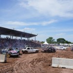 Pickett, Wisconsin / USA - September 18th, 2020: hollywood motorsports entertainment held their annual paws for the cause demolition derby.