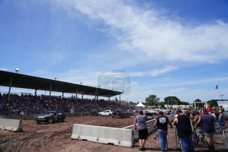 Photo for Pickett, Wisconsin / USA - September 18th, 2020: hollywood motorsports entertainment held their annual paws for the cause demolition derby. - Royalty Free Image