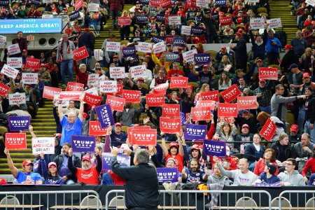 Photo for Milwaukee, Wisconsin / USA - January 14th, 2020: Many supporters of 45th United States American President Donald Trump attended the Make America Great Again Rally at UW-Milwaukee Panther Arena. - Royalty Free Image
