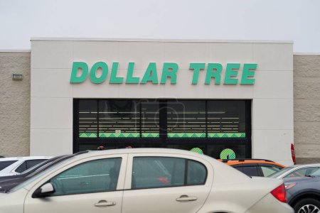 Photo for Fond du Lac, Wisconsin USA - March 14th, 2024: Dollar Tree store logo sign on a building. - Royalty Free Image