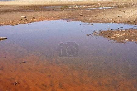 Photo for Water ponds developed on the beach during low water tide season. - Royalty Free Image