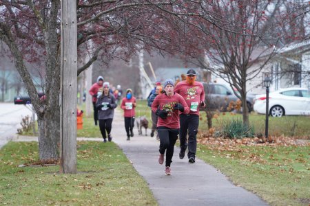 Photo for Marshfield, Wisconsin USA - November 25th, 2021: Festival Foods held their annual Turkey Trot run for Thanksgiving 2021. - Royalty Free Image