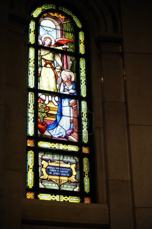 Photo for St Paul, Minnesota USA - October 9th, 2021: Church mosaic window of Saint Paul cathedral in Minnesota, USA - Royalty Free Image