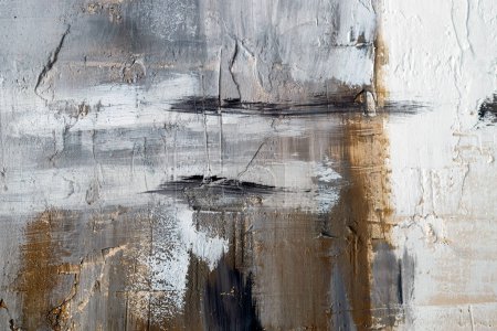 Foto de Textura pared de hormigón con una capa pintada de yeso y pintura, beige, gris, negro fondo abstracto arquitectura - Imagen libre de derechos
