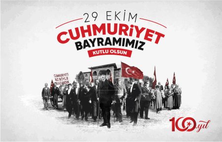 29 Ekim Cumhuriyet Bayrami Kutlu Olsun. Translation: Happy 29th October our Republic Day.
