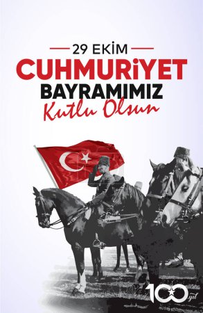 29 Ekim Cumhuriyet Bayrami Kutlu Olsun. Übersetzung: Glücklicher 29. Oktober, unser Tag der Republik.