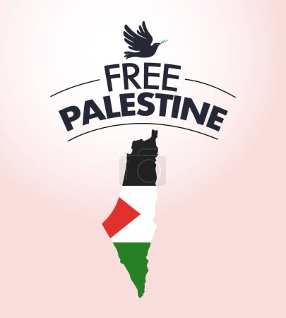 Ilustración de Free Palestine, Palestina Dibujo del concepto de mapa. - Imagen libre de derechos