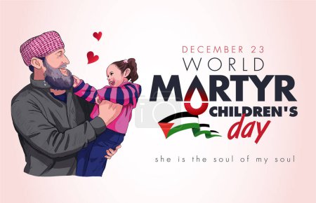 Illustration for World Martyr Children's Day December 23, free Palestine (the reem's day) - Royalty Free Image