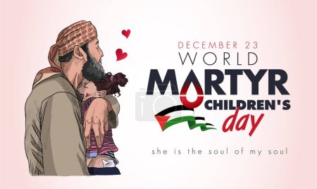 Ilustración de Día Mundial de los Niños Mártir 23 de diciembre, Palestina libre (el día del canon) - Imagen libre de derechos