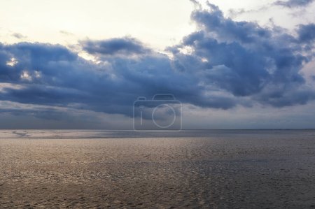Photo for UNESCO world natural heritage The wadden, or tidal flats, are those parts in the Wadden Sea which emerge during low tide. They are sandy or silty banks transected by channels and creeks. - Royalty Free Image