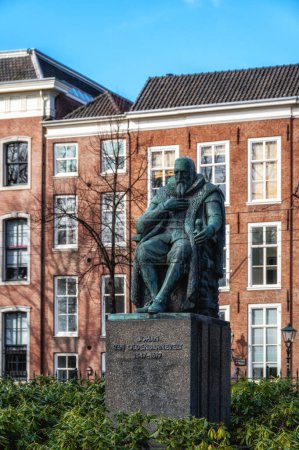 Photo for Johan van Oldenbarnevelt statue opposite of Dutch Parliament Netherlands The Hague, he was a Dutch statesman who played an important role in the Dutch struggle for independence from Spain ) - Royalty Free Image