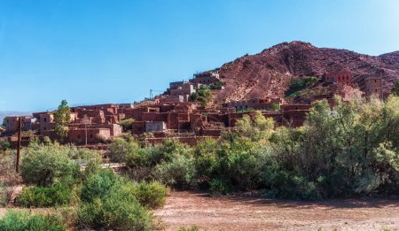 A view of a Berber Village in the Atlas Mountains Marrakech Morocco North Africa