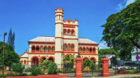 Photo for The Archbishop's Palace or House located in Port-of-Spain, Trinidad. It was built in 1903 by Patrick Vincent Flood, fifth Archbishop of Port of Spain - Royalty Free Image