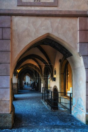 Historic archways in Prague city, Czech Republic
