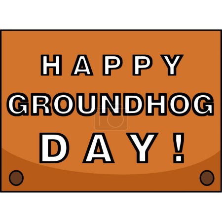 Illustration for This cartoon clipart shows a Happy Groundhog Day illustration. - Royalty Free Image