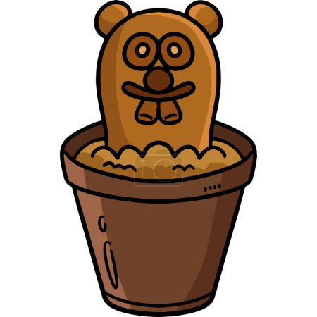 Illustration for This cartoon clipart shows a Groundhog Day Treat illustration. - Royalty Free Image