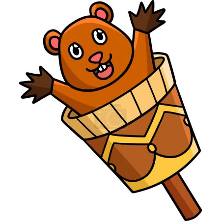 Illustration for This cartoon clipart shows a Groundhog Puppet illustration. - Royalty Free Image