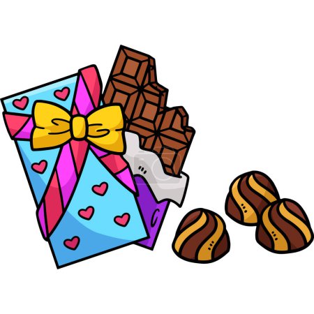 Ilustración de Este clipart de dibujos animados muestra una ilustración de Chocolates Candy Wrap. - Imagen libre de derechos